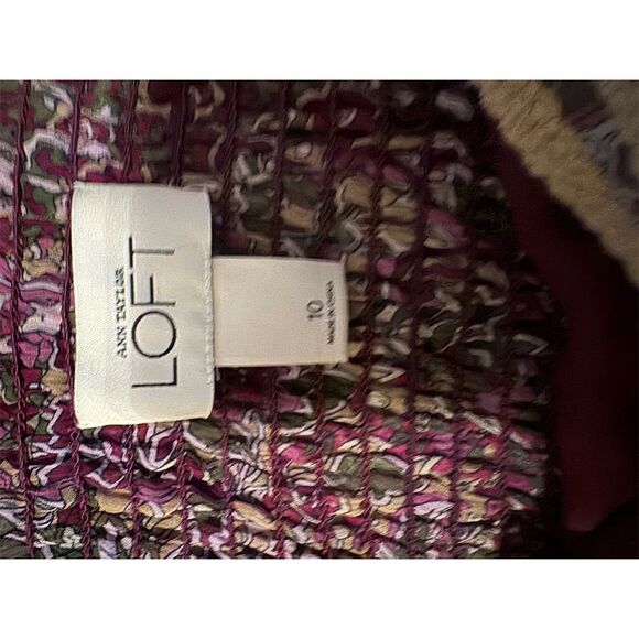 Loft Women's Size 10 Purple Paisley Short Dress Bohemian Casual - Picture 4 of 8